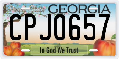 GA license plate CPJ0657
