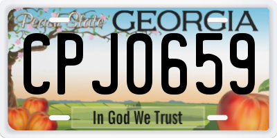 GA license plate CPJ0659
