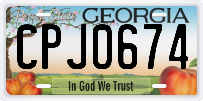 GA license plate CPJ0674