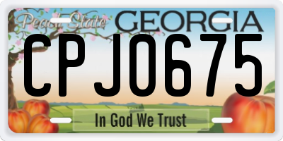 GA license plate CPJ0675