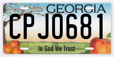 GA license plate CPJ0681