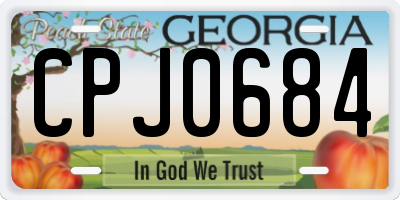 GA license plate CPJ0684
