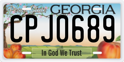 GA license plate CPJ0689