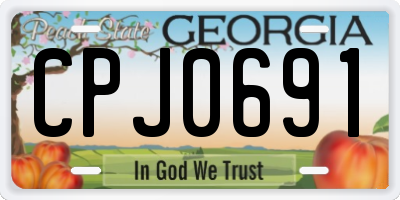 GA license plate CPJ0691
