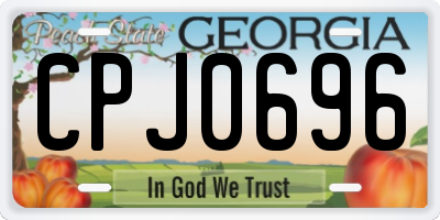 GA license plate CPJ0696