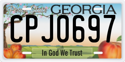 GA license plate CPJ0697
