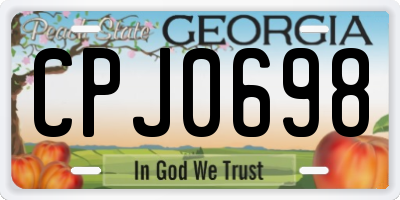 GA license plate CPJ0698