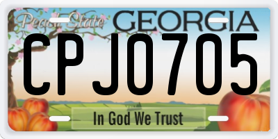 GA license plate CPJ0705