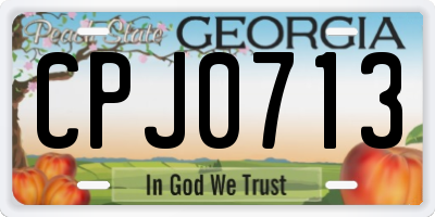GA license plate CPJ0713