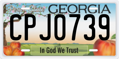 GA license plate CPJ0739