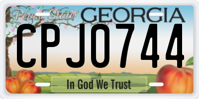 GA license plate CPJ0744