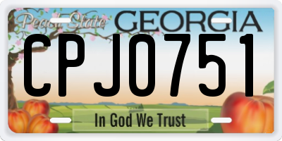GA license plate CPJ0751