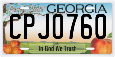 GA license plate CPJ0760