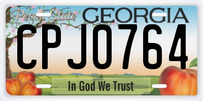 GA license plate CPJ0764