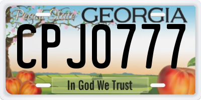 GA license plate CPJ0777