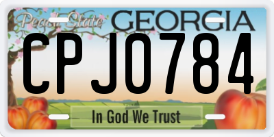 GA license plate CPJ0784