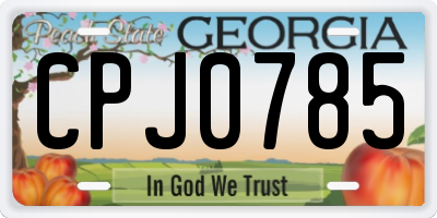GA license plate CPJ0785