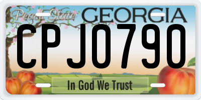 GA license plate CPJ0790