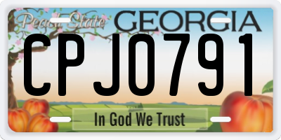 GA license plate CPJ0791