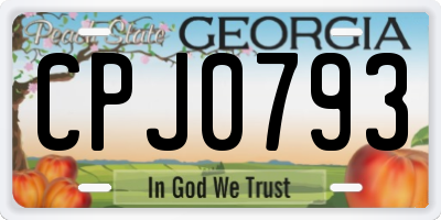 GA license plate CPJ0793