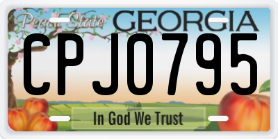 GA license plate CPJ0795