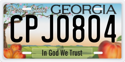 GA license plate CPJ0804
