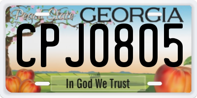 GA license plate CPJ0805