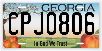 GA license plate CPJ0806