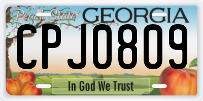 GA license plate CPJ0809