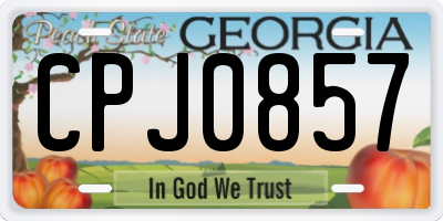 GA license plate CPJ0857