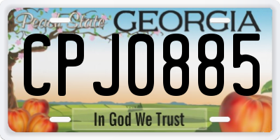GA license plate CPJ0885