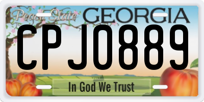 GA license plate CPJ0889