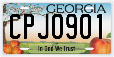 GA license plate CPJ0901