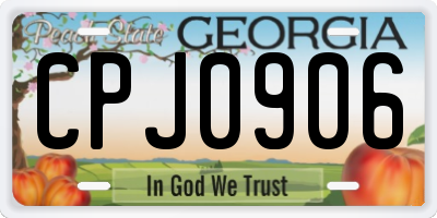 GA license plate CPJ0906