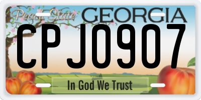 GA license plate CPJ0907
