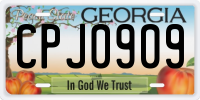GA license plate CPJ0909