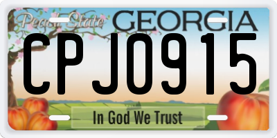 GA license plate CPJ0915