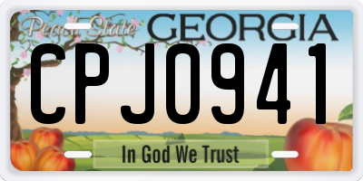 GA license plate CPJ0941