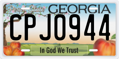 GA license plate CPJ0944