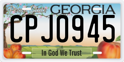 GA license plate CPJ0945