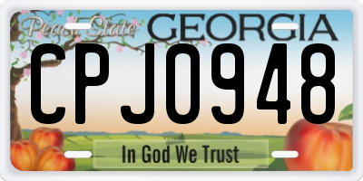 GA license plate CPJ0948