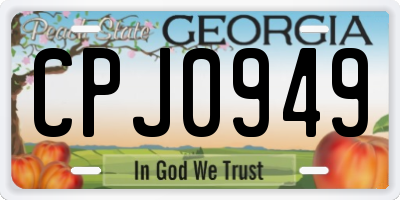 GA license plate CPJ0949