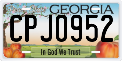 GA license plate CPJ0952