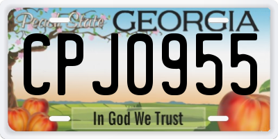 GA license plate CPJ0955