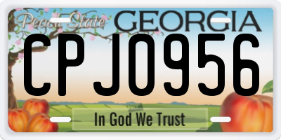 GA license plate CPJ0956