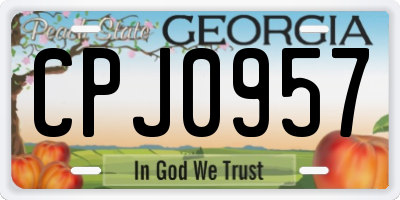 GA license plate CPJ0957