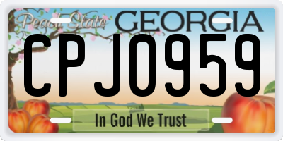 GA license plate CPJ0959