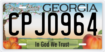 GA license plate CPJ0964