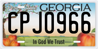 GA license plate CPJ0966