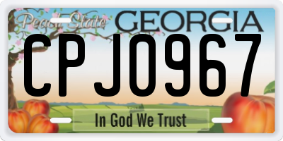 GA license plate CPJ0967